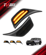 Tmori LED Fender Side Marker Lights DRL Dynamic Turn Signal Compatible with 2018-2025 Jeep Wrangler 4xe JL JLU Jeep Gladiator JT