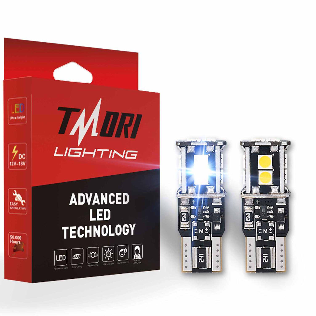 Tmori T10 194 168 CANBUS Error Free LED License Plate Dome Map Trunk Cargo Light Bulbs | White