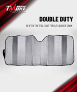 TMORI Front Windshield Sun Shade Accordion Folding Auto Sunshade for Car Truck SUV - Blocks UV Rays Sun Visor Protector - Keeps Your Vehicle Cool - 66 x 27 Inch (Red)