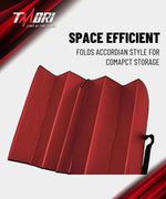 TMORI Front Windshield Sun Shade Accordion Folding Auto Sunshade for Car Truck SUV - Blocks UV Rays Sun Visor Protector - Keeps Your Vehicle Cool - 66 x 27 Inch (Red)