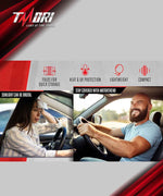 TMORI Windshield Sun Shade for Toyota RAV4 2019 2020 2021 2022 2023 2024 2025 – Custom Fit Sun Shield with Mirror Cut‑Out, Blocks Heat & UV, Foldable with Storage Pouch - Toyota RAV4 Windshield Sunshade