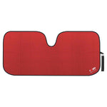 TMORI Front Windshield Sun Shade Accordion Folding Auto Sunshade for Car Truck SUV - Blocks UV Rays Sun Visor Protector - Keeps Your Vehicle Cool - 66 x 27 Inch (Red)