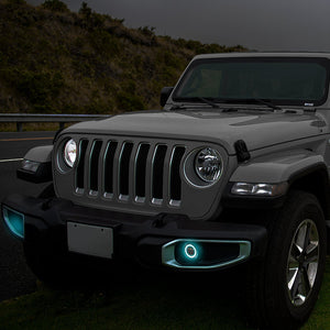 tmori 4 inch RGB Halo Rotating LED Fog Lights For 2018-2022 Jeep Wrangler JL JLU Jeep Gladiator (JT)-2 pcs