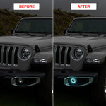 tmori 4 inch RGB Halo Rotating LED Fog Lights For 2018-2022 Jeep Wrangler JL JLU Jeep Gladiator (JT)-2 pcs