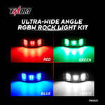 TM0820 4Pods Underbody Rock Light Kits,RGBW LED Rock Light Kits with APP Bluetooth Controller